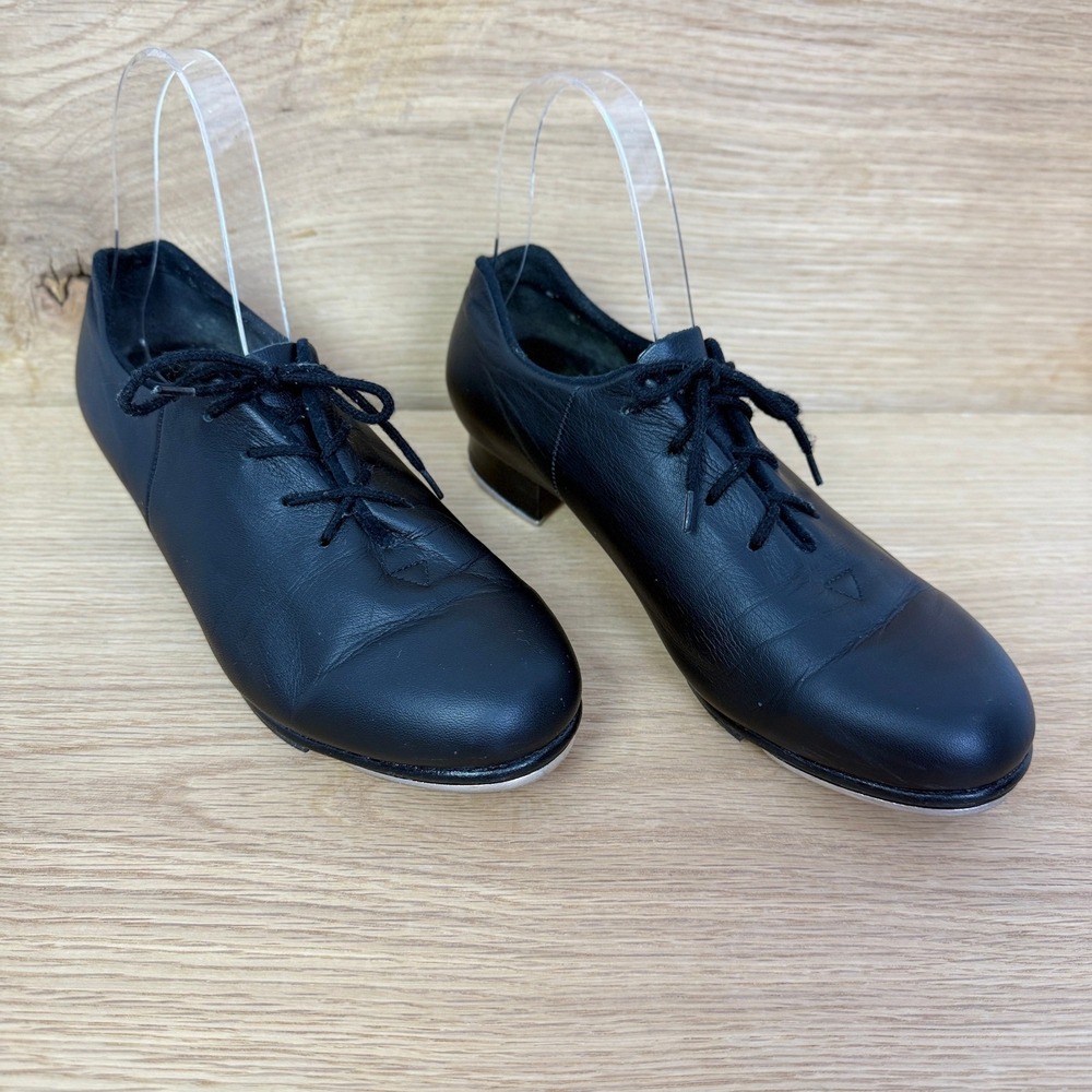 Bloch Shockwave Tap Dance Shoes Women's 8.5M Black Leather Lace Up